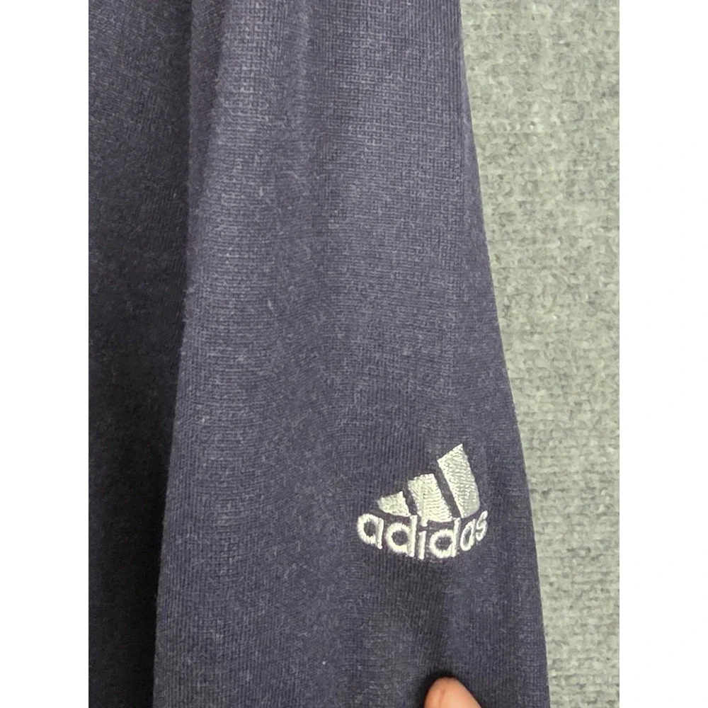 Adidas Mens Golf 1897 Long Sleeve V Neck Sweatshirt Pullover Navy Blue Logo Sz L